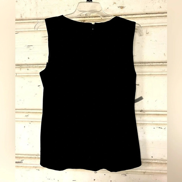 Anne Klein sleeveless graphic rouched blouse, zip back, size XL - Picture 2 of 8